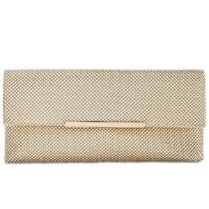 INC International Concepts - Heather Shiny Mesh Clutch Bag - in Gold- with tags